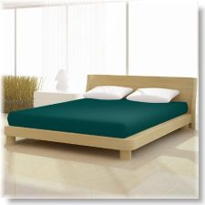 Pamut-elastan classic olajzöld színű gumis lepedő 180x200 cm-es alacsony matracra lakástextília