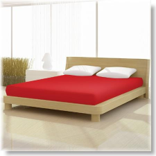  Pamut-elastan classic tűzpiros színű gumis lepedő 180x200 cm-es alacsony matracra lakástextília