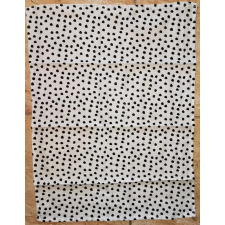 Pamut konyharuha, fehér lapon fekete csepp mintázattal, 45x60 cm, 1 db lakástextília