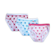 Pamut lányka bugyi - Pamutdzsörzé - 3 darabos - pöttyös - rózsaszín-pink-világoskék - 110 gyerek alsó