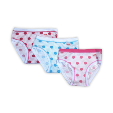 Pamut lányka bugyi - Pamutdzsörzé - 3 darabos - pöttyös - rózsaszín-pink-világoskék - 116 gyerek alsó