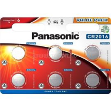 Panasonic CR2016 3V lítium gombelem 6db/csomag (CR2016L-6BP-PAN) gombelem