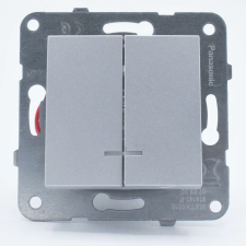 Panasonic LED dupla kapcsoló, 10A, IP20, ezüst, Panasonic Arkedia Slim/Karre Plus villanyszerelés