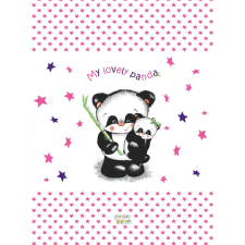 Panda Babastar merev pelenkázó lap 50*70 cm - rózsaszín panda és mamája pelenkázó matrac