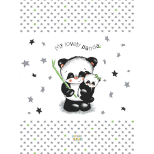 Panda Babastar merev pelenkázó lap 50*80 cm - szürke panda és mamája pelenkázó matrac