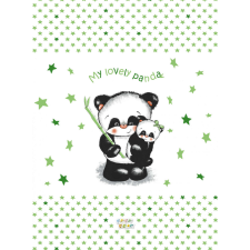 Panda Babastar puha 2 ékes pelenkázó lap 50*70 cm - zöld panda és mamája pelenkázó matrac