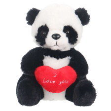 Panda maci szívvel - plüss panda - 18cm plüssfigura