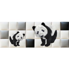 Panda macik nyomtatott műbőr falvédő tapéta, díszléc és más dekoráció