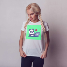 Pandás Laptop Póló - Női ajándéktárgy