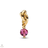 Pandora 14k aranyozott fazettált rózsaszín örökkévalóság kör függő charm - 763462C10