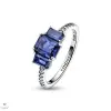 Pandora Csillogó Kék Szögletes gyűrű 52-es méret - 192389C01-52