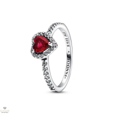 Pandora emelkedett piros szív gyűrű 50-es méret - 198421C02-50 gyűrű