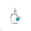 Pandora Gravírozható Szív capri kék kristállyal charm - 794295C12