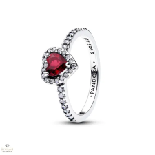 Pandora Kiemelt fukszia piros szív gyűrű 56-os méret - 198421C13-56 gyűrű