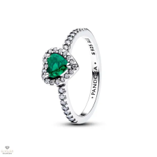 Pandora Kiemelt királyzöld szív gyűrű 52-es méret - 198421C07-52 gyűrű