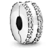 Pandora Moments Timeless 798422C01 Kétsoros pavé klip charm (Ag925/1000, 2,6 g)