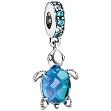 Pandora Passions 798939C01 Muranói üveg tengeri teknős függő charm (Ag925/1000, 3g) medál