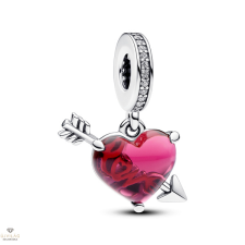 Pandora piros szív és nyíl muránói üveg függő charm - 793085C01 egyéb ékszer