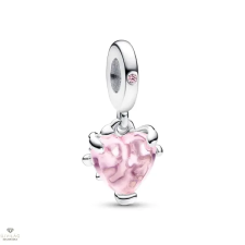 Pandora Rózsaszín családfa és szív charm - 792654C01 egyéb ékszer