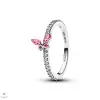 Pandora Rózsaszín Pillangó gyűrű 58-as méret - 194269C02-58