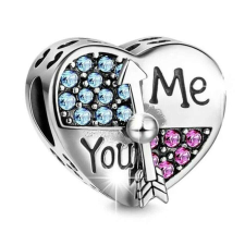 Pandora stílusú ezüst charm - You& Me medál