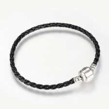 Pandora stílusú műbőr alap karkötő, 19,5 cm karkötő