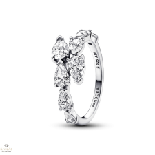 Pandora szikrázó átlapolt köves gyűrű 56-os méret - 193004C01-56 gyűrű