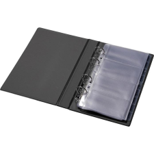 PANTA PLAST Névjegytartó, 200 db-os, gyűrűs, PANTA PLAST, fekete névjegytartó