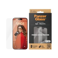 PanzerGlass CLASSIC FIT képernyővédő üveg (extra karcálló, ütésállóság) ÁTLÁTSZÓ Apple iPhone 15 Pro mobiltelefon kellék