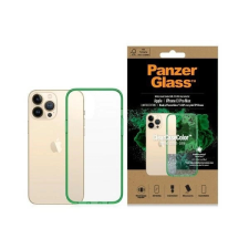 PanzerGlass ClearCase Military Grade Antibacterial tok iPhone 13 Pro Max - átlátszó-zöld tok és táska
