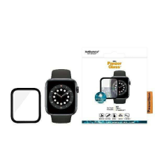 PanzerGlass lekerekített Apple Watch 4/5/6/SE 44mm antibakteriális fekete képernyővédő fólia okosóra kellék