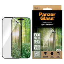 PanzerGlass Matrix újrahasznosított fólia fekete szegéllyel iPhone 16 Pro mobiltelefon kellék