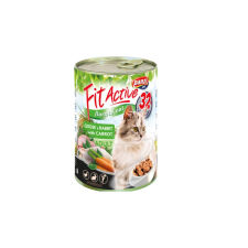 Panzi | FitActive | Felnőtt macskáknak | Konzerv | Nyúl, liba, répa - 415 g macskaeledel
