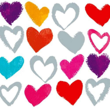 Paper Hearts white papírszalvéta 33x33cm, 20db-os papírárú, csomagoló és tárolóeszköz