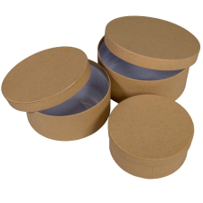  Papí rdoboz kerek kraft D20, 17, 15cm 3db-os dekorálható tárgy