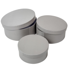  Papír doboz kerek gránit szürke D20-17-15cm 3db-os dekorációs kellék