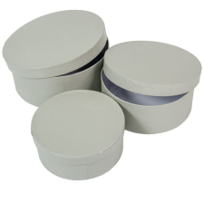  Papír doboz kerek szürke D20,17,15cm 3db-os dekorálható tárgy