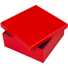  Papir doboz négyzetes piros M7x18x18cm dekorálható tárgy