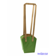 Papír füles virág táska 13 cm - Zöld dekorációs kellék
