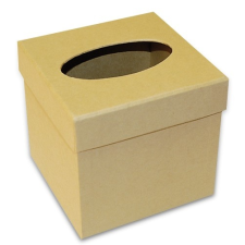  Papír négyzetes papírzsebkendő tartó doboz 12,7cm x 12,7cm x 12cm dekorálható tárgy