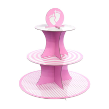  Papír sütemény és muffin állvány – Babaváró - Rózsaszín sütés és főzés