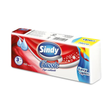 . Papír zsebkendő, 3 rétegű, 100 db, "Sindy", classic higiéniai papíráru