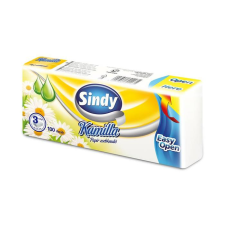. Papír zsebkendő, 3 rétegű, 100 db, "sindy", kamilla kpc31001739 papírárú, csomagoló és tárolóeszköz