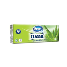 . Papír zsebkendő, 3 rétegű, 10x10 db, "Ooops! Classic", aloe vera higiéniai papíráru