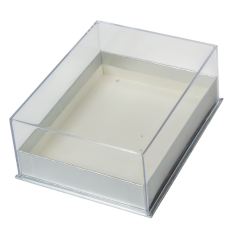  Papírdoboz akril tetővel ezüst M7x18x13cm dekorációs kellék