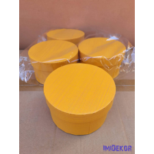  Papírdoboz kerek 14x8cm - Antikolt Sárga dekorációs kellék