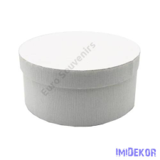  Papírdoboz kerek 21x10cm - Fehér dekorációs kellék