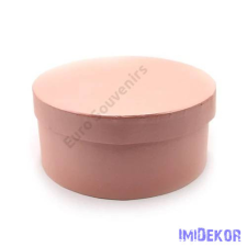  Papírdoboz kerek 21x10cm - Rózsaszín dekorációs kellék