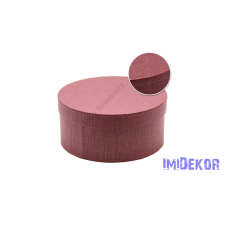  Papírdoboz kerek 22x10cm - Bordó mintás dekorációs kellék