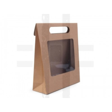  Papírtáska ablakocskával natural - 10 db dekorációs kellék